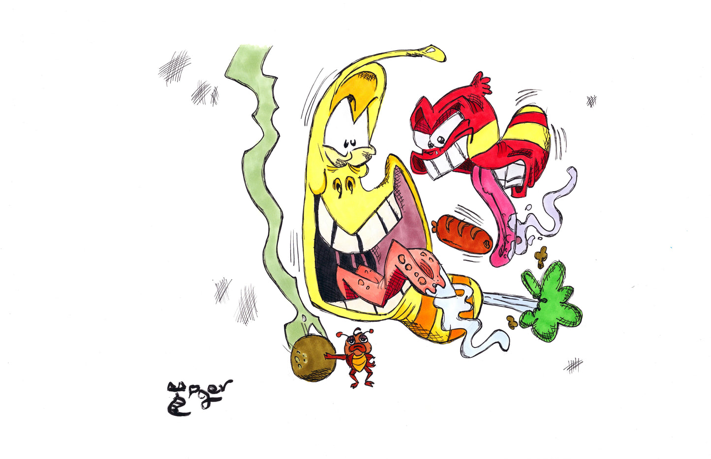 Larva 11x17 Character Drawing