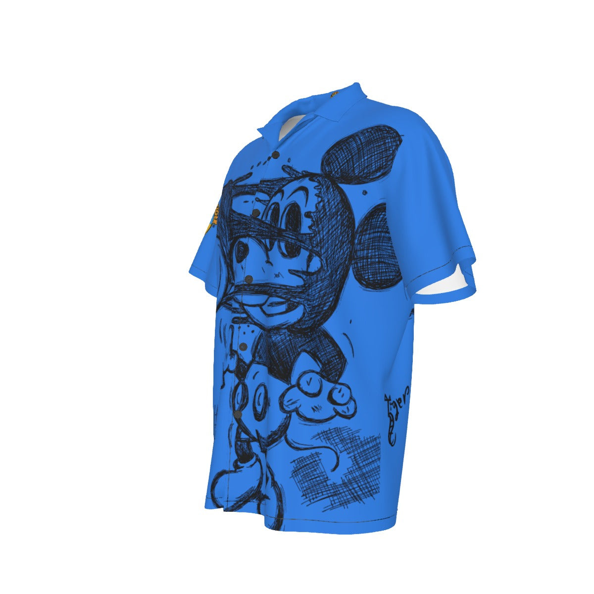 Mickey Face Off Hawaiian Shirt - Blue