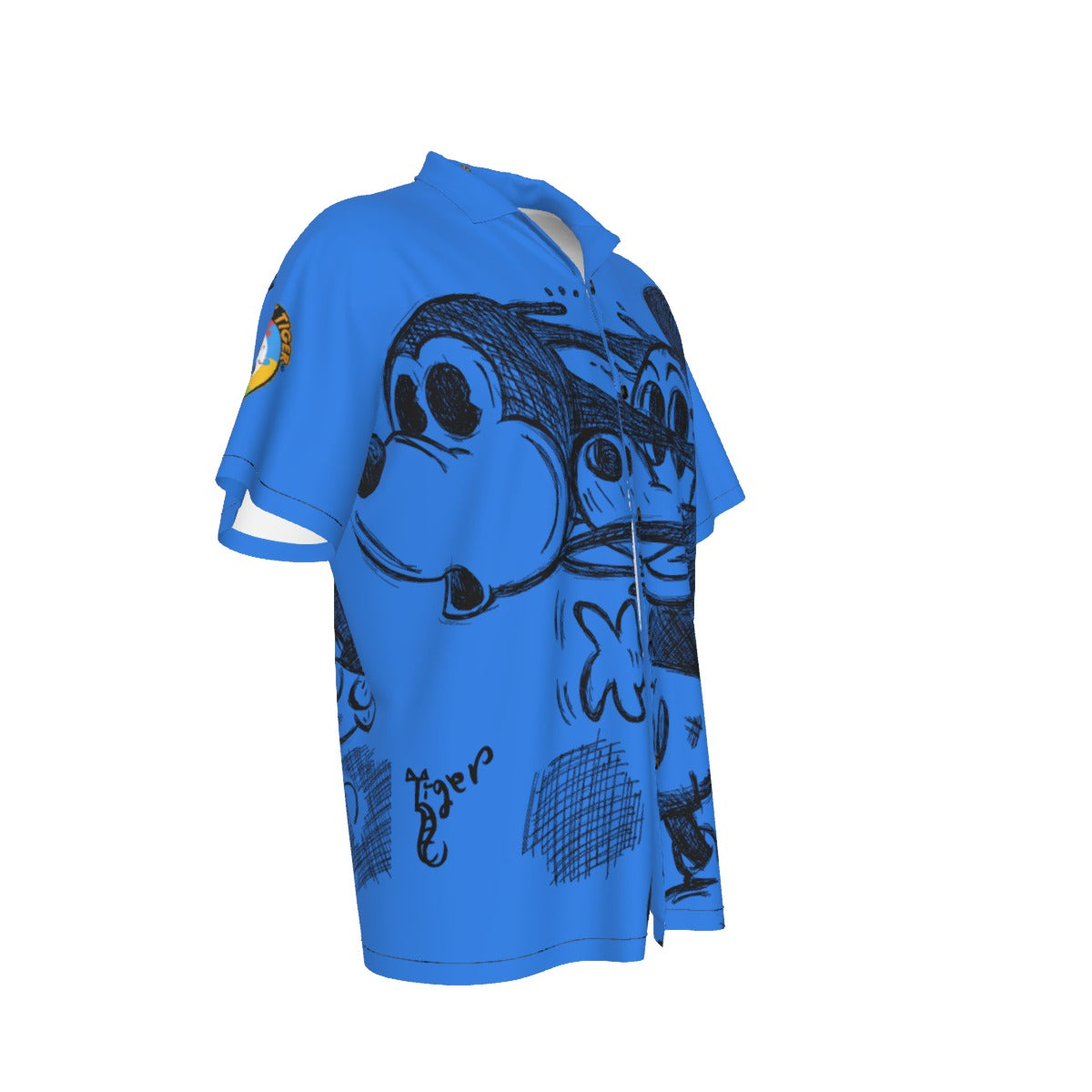 Mickey Face Off Hawaiian Shirt - Blue