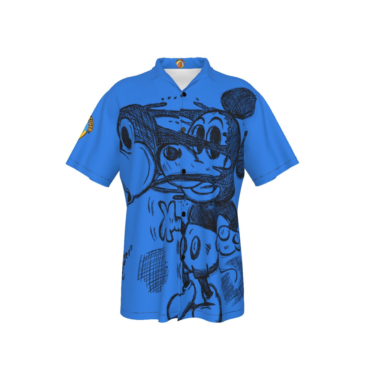 Mickey Face Off Hawaiian Shirt - Blue