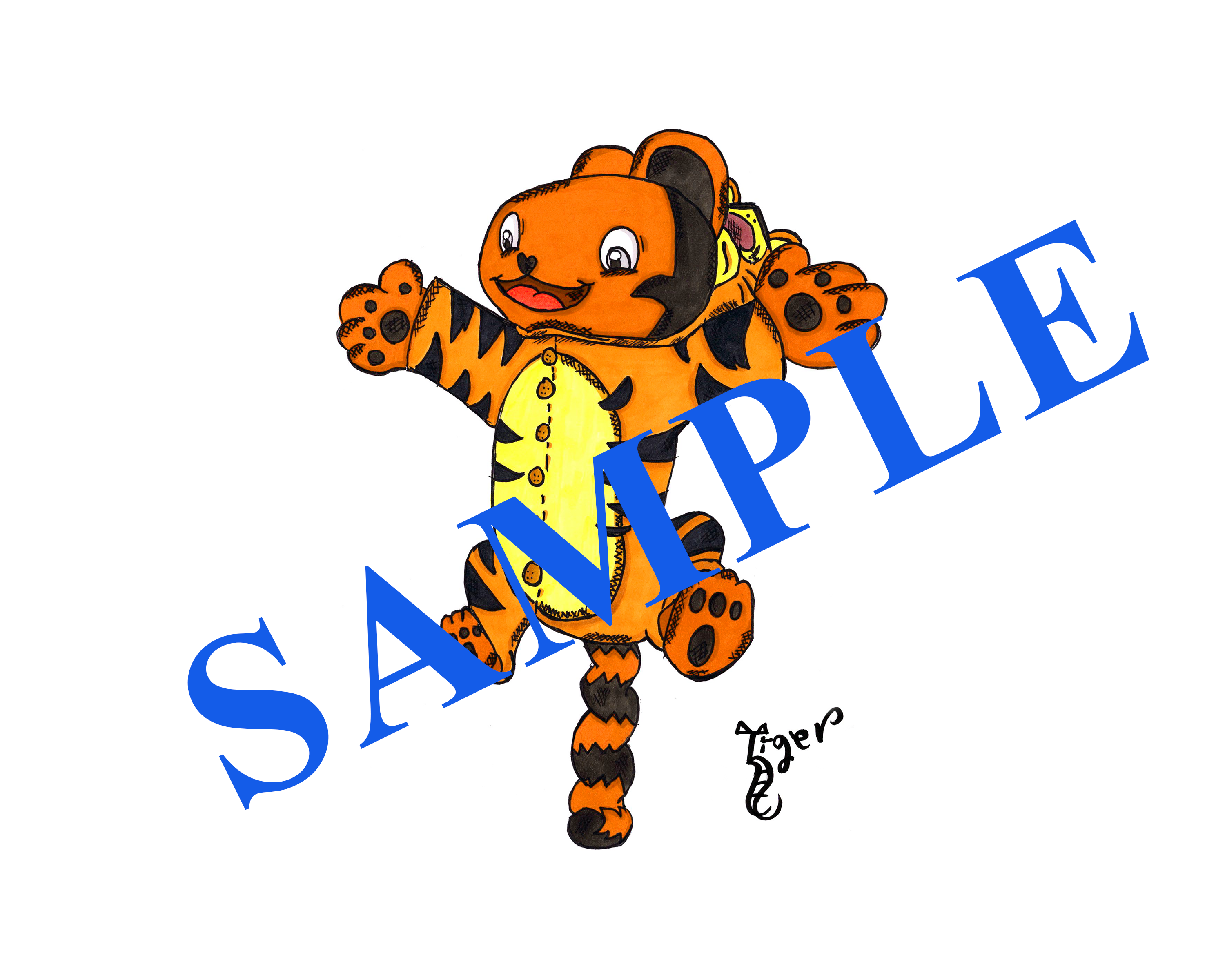 11x17 Character Drawing Commission – The Autistic Tiger