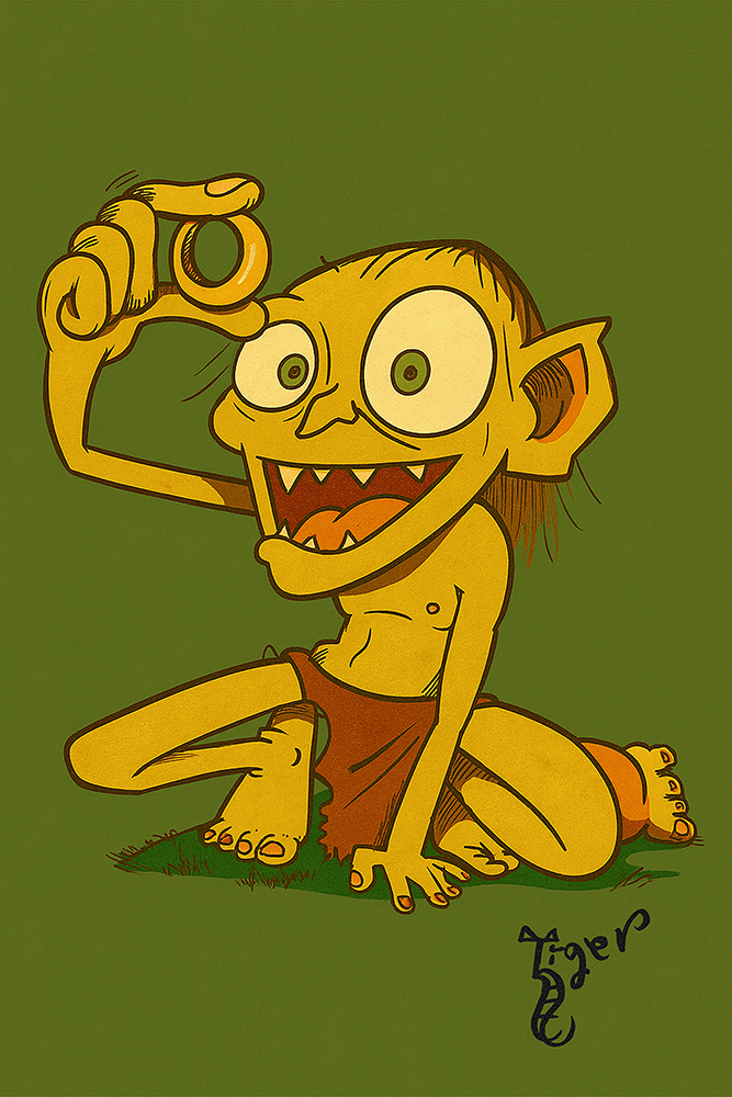 Art Print - H14 Gollum Color - Lord of the Rings