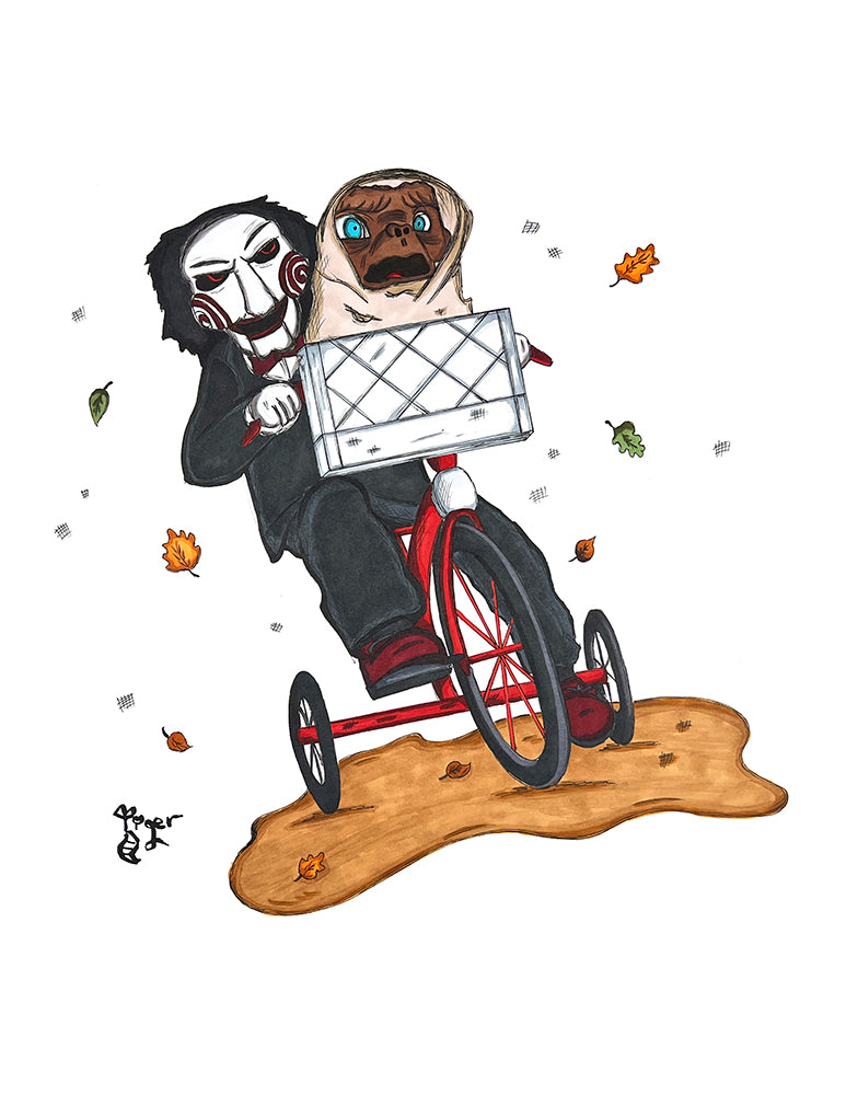 Art Print - H35 Billy Riding with ET - Saw