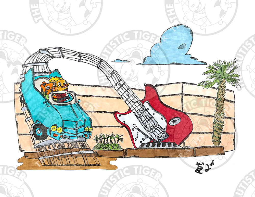 Art Print - N39 TAT Aerosmith Rockin Rollercoaster - Hollywood Studios