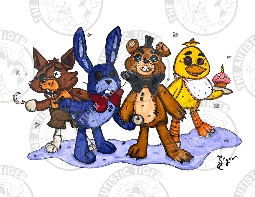 Art Print - N56 FNAF Gang - Five Nights at Freddy's