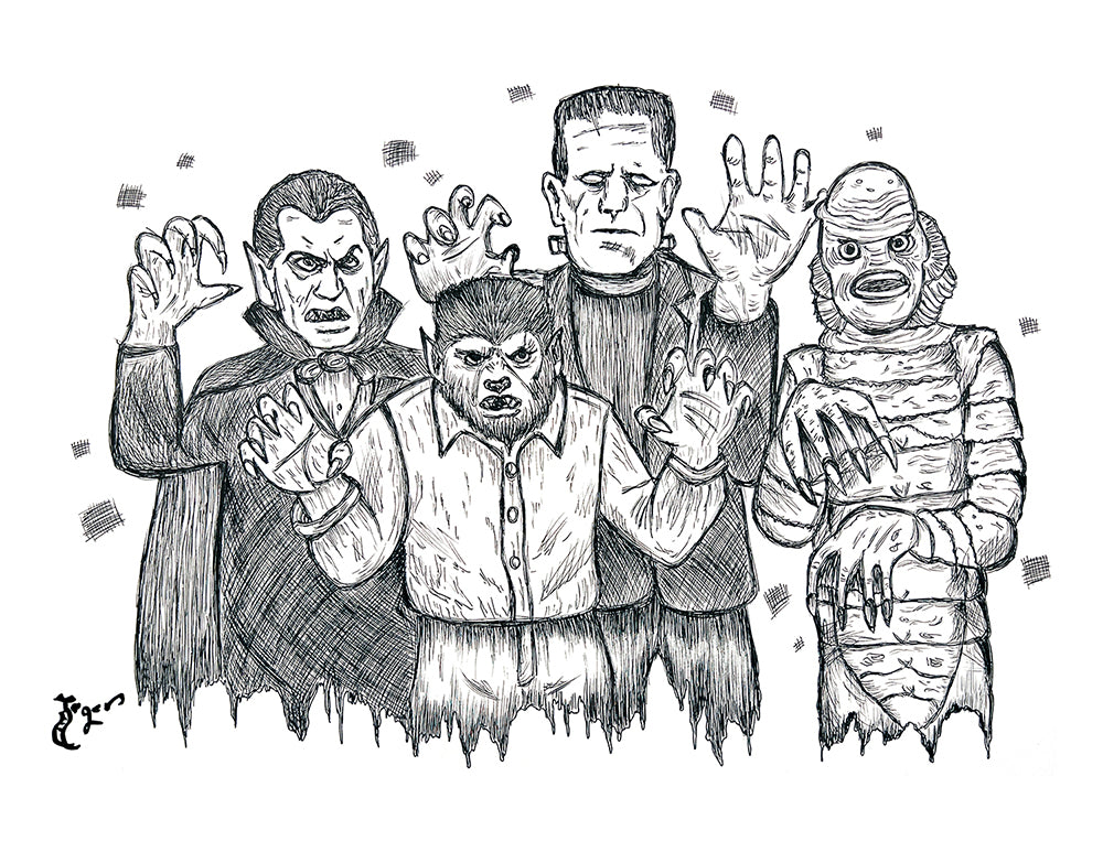Art Print - P45 Classic Universal Monsters