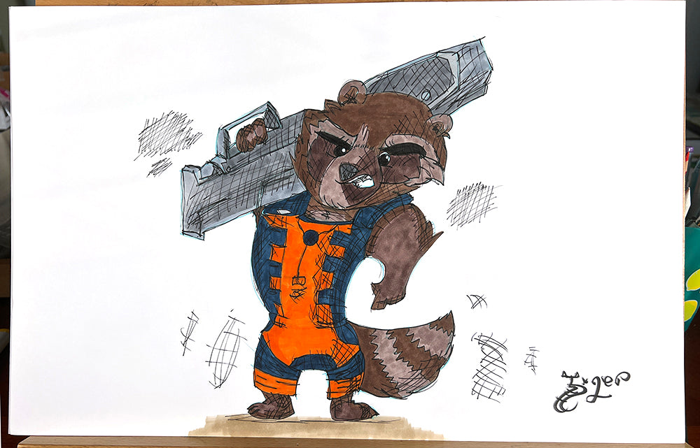 Rocket Raccoon - 11x17 Character Drawing