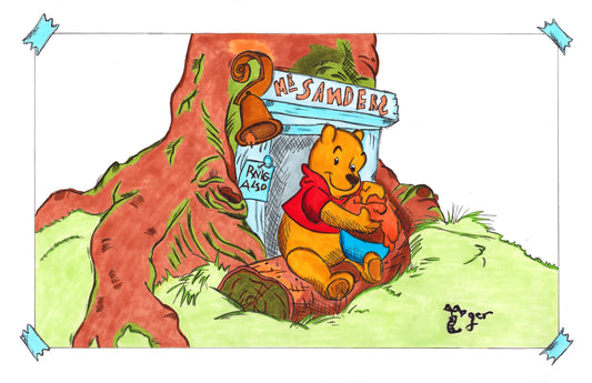 Winnie the Pooh 11x17 Character Drawing