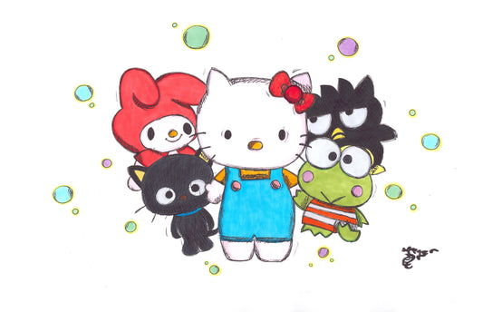 Hello Kitty and Friends 11x17 Character Drawing