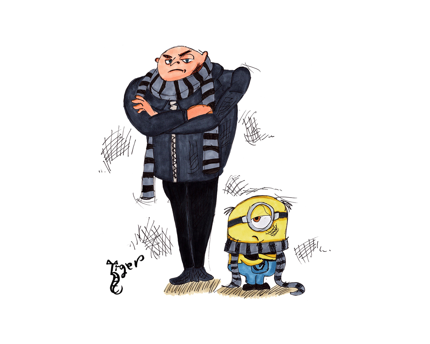 Gru and Minion Art Print