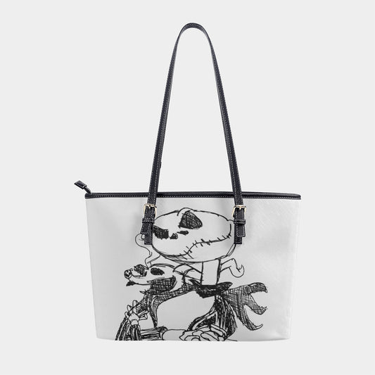 Large Tote - Jack Skellington - White PU Leather