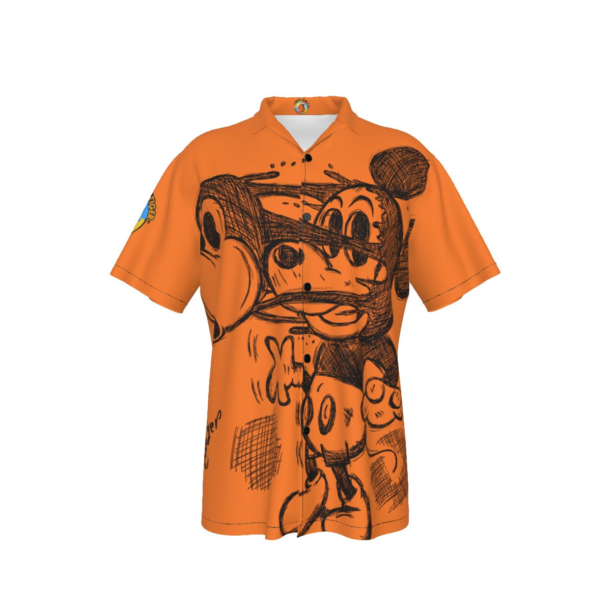 Mickey Face Off Hawaiian Shirt - Orange