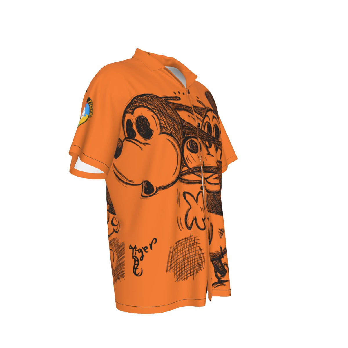 Mickey Face Off Hawaiian Shirt - Orange