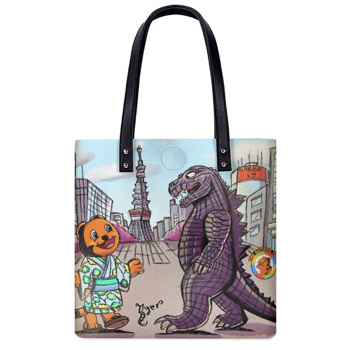 Small Tote - The Autistic Tiger Tokyo - PU Leather