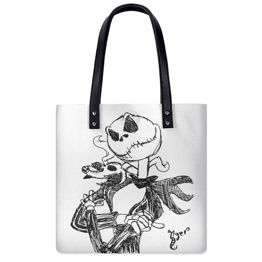 Small Tote - Jack Skellington - White PU Leather