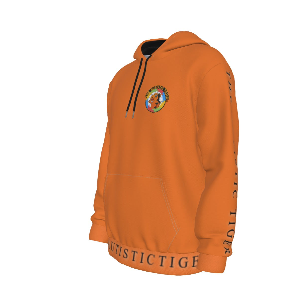 Mickey Face Off Hoodie - Orange Fleece Lined