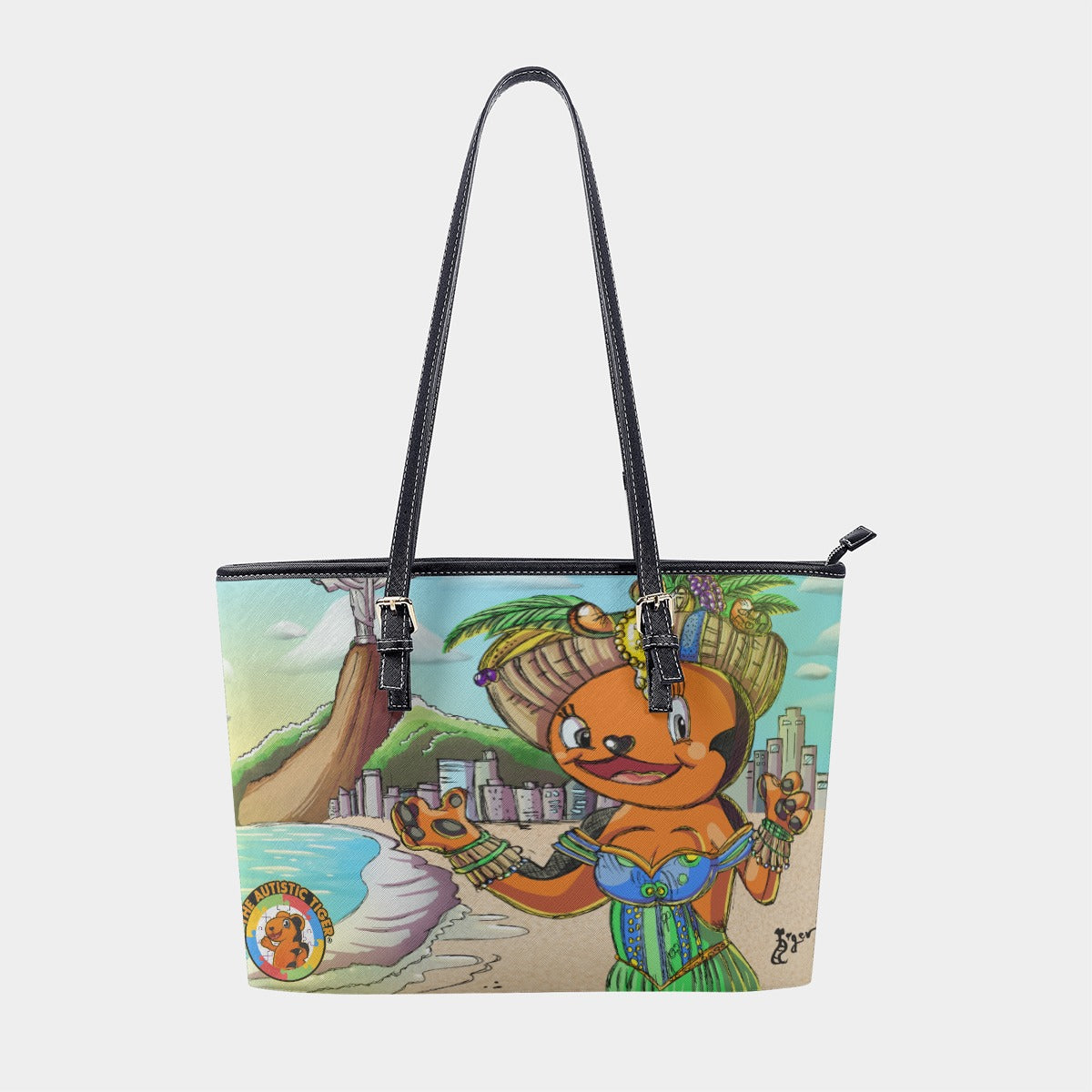 Large Tote - The Autistic Tiger Rio - PU Leather