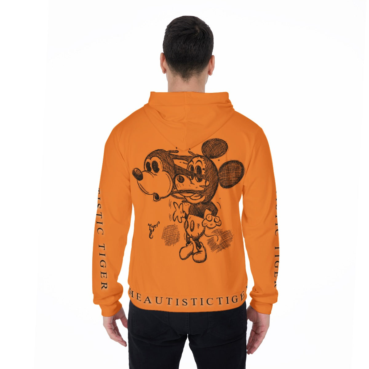 Mickey Face Off Hoodie - Orange