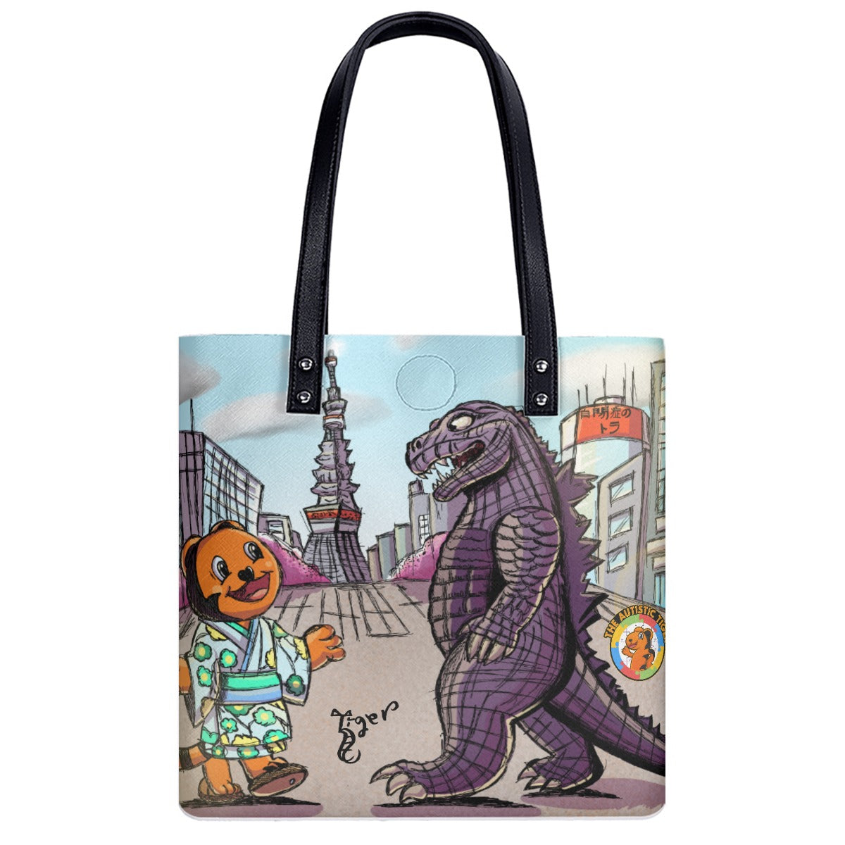 Small Tote - The Autistic Tiger Tokyo - PU Leather