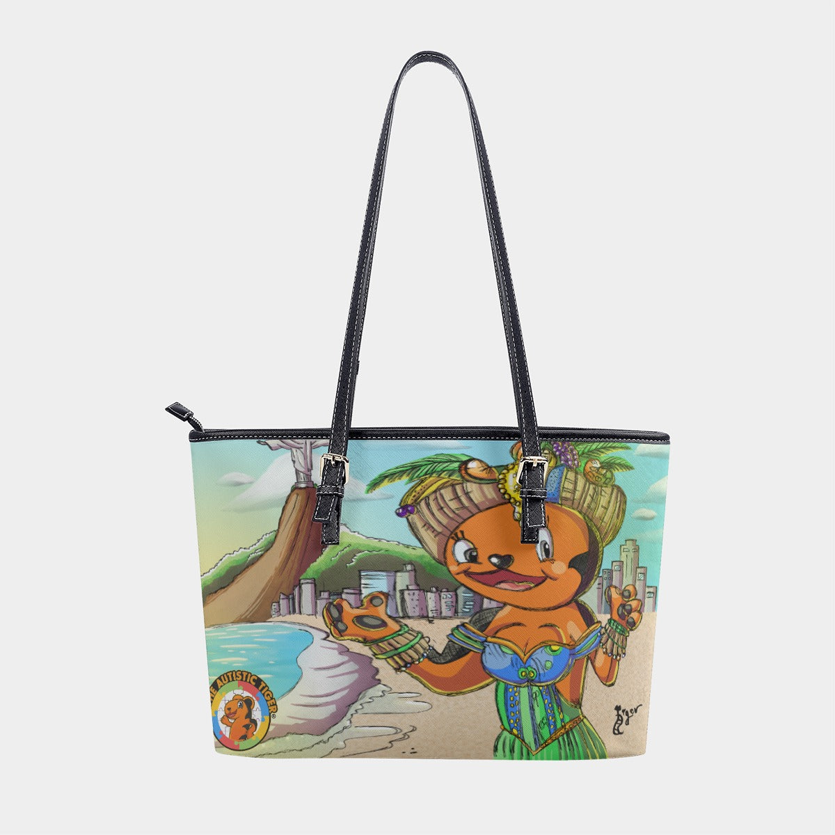 Large Tote - The Autistic Tiger Rio - PU Leather