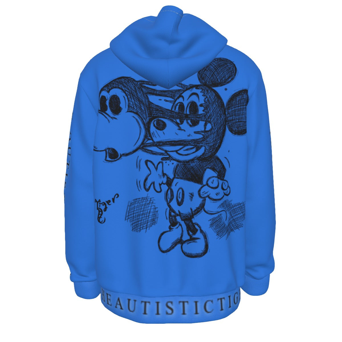 Mickey Face Off Hoodie - Blue Fleece Lined