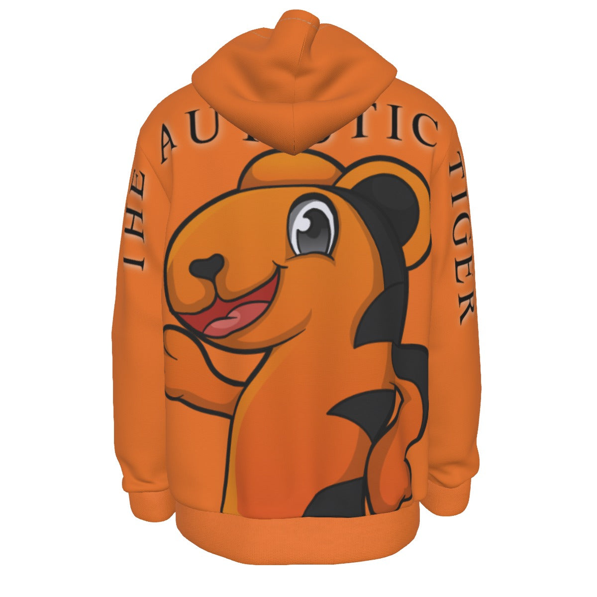 The Autistic Tiger Hoodie - Orange Fleece Lined