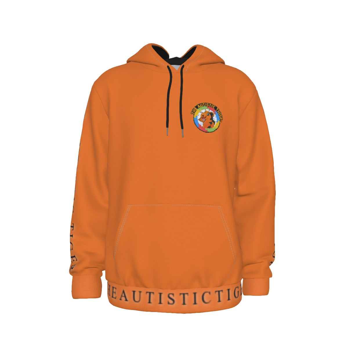 Mickey Face Off Hoodie - Orange Fleece Lined