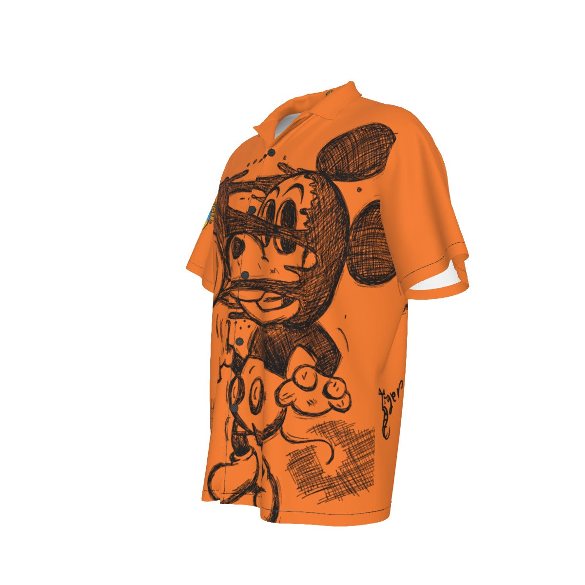 Mickey Face Off Hawaiian Shirt - Orange