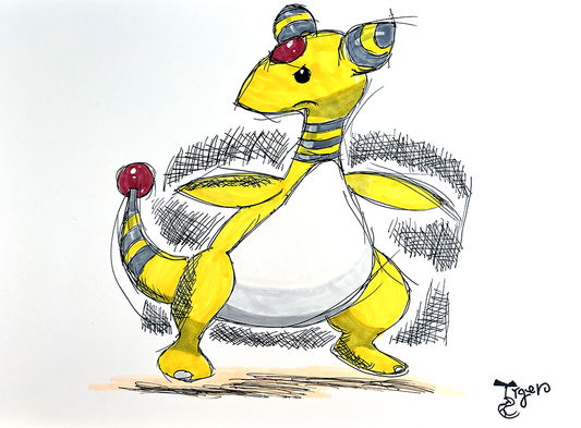 Ampharos - Pokemon - 11x17 Character Drawing