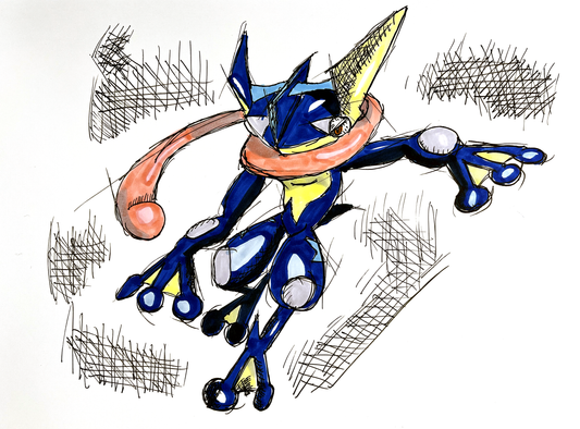 Greninja - Pokemon - 11x17 Character Drawing