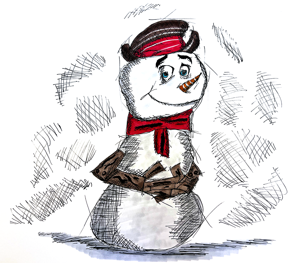 Stanley The Snowman - 11x17 Character Drawing