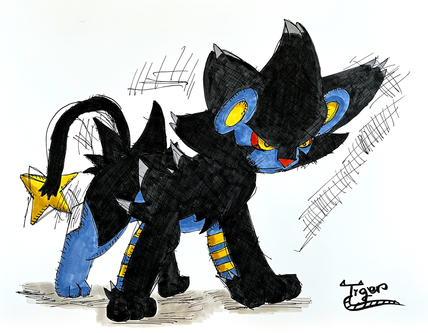 Luxray - Pokemon - 11x17 Character Drawing