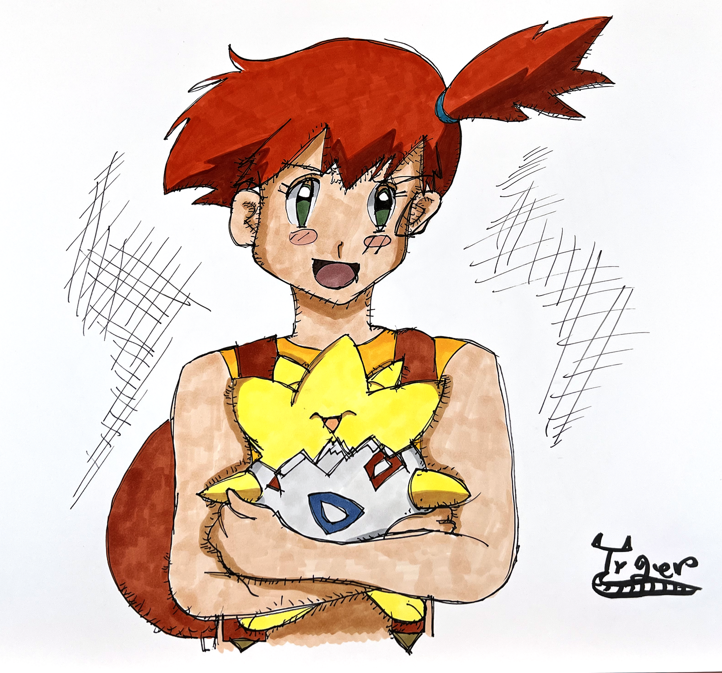 Misti and Togepi - Pokemon - 11x17 Character Drawing