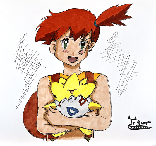 Misti and Togepi - Pokemon - 11x17 Character Drawing