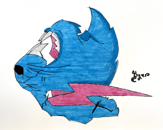 Upside Down Mr. Beast Logo - 11x17 Character Drawing