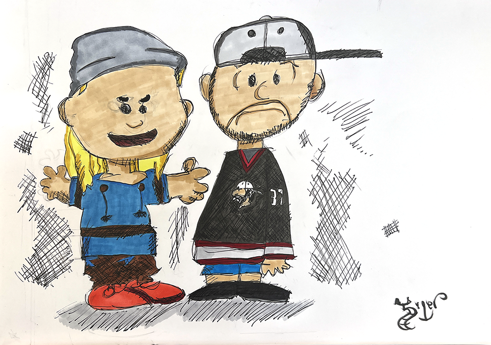 Peanuts Jay and Silent Bob- 11x17 Character Drawing