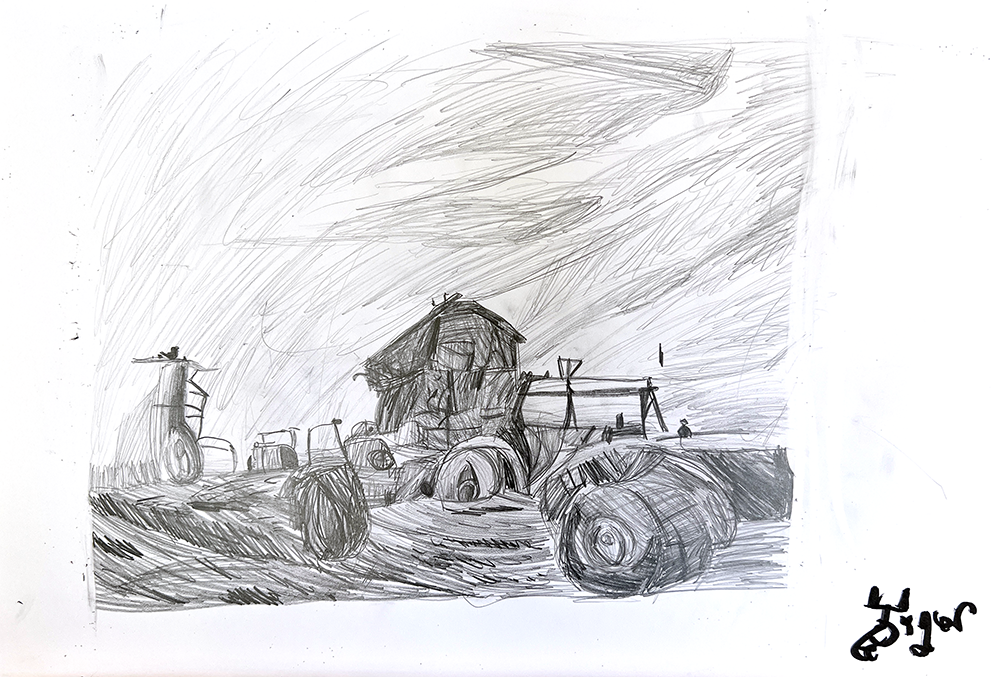 The Dust Bowl - 11x17 Original Drawing