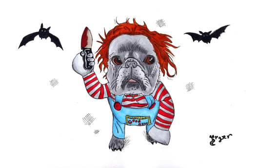 Leon as Chucky - 11x17 Character Drawing