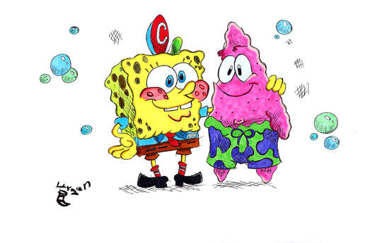 Spongebob and Patrick - 11x17 Character Drawing