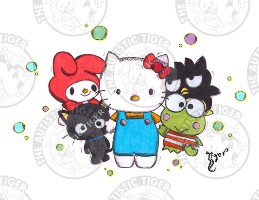 Art Print - A8 Hello Kitty and Friends