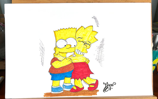 Bart and Lisa - 11x17 Character Drawing