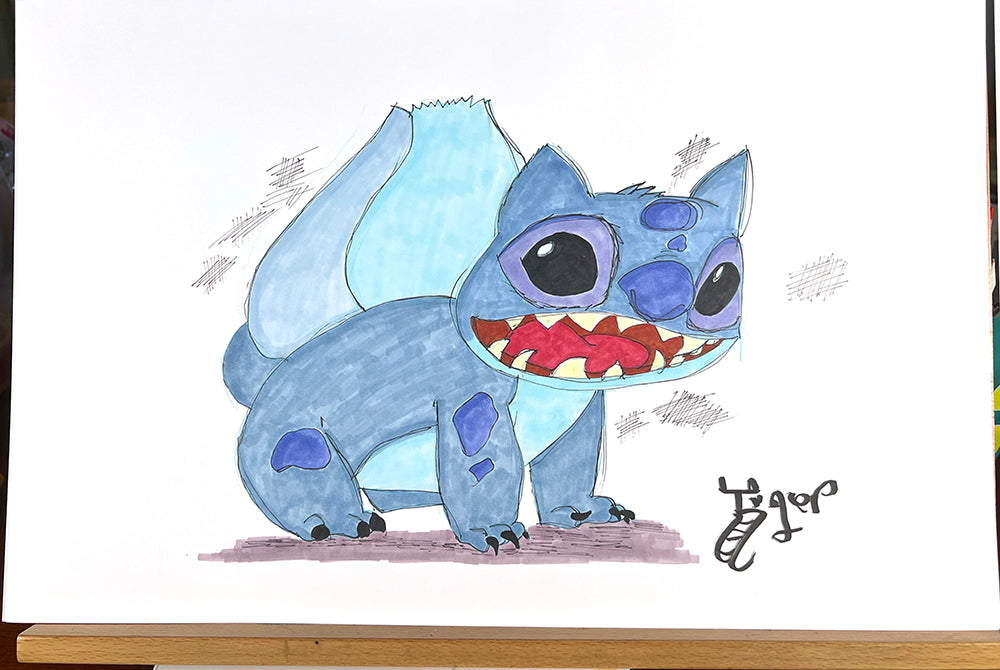 Bulba-Stitch - Pokemon - 11x17 Character Drawing