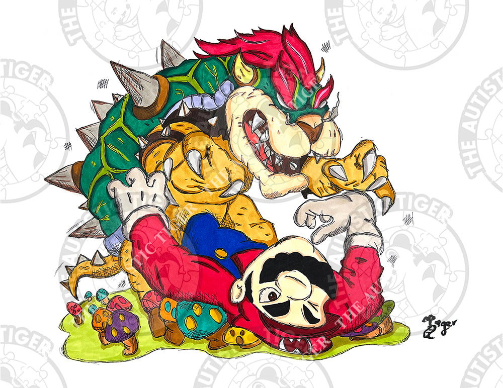 Art Print - C12 Bowser Kills Mario - Super Mario Brothers / Nintendo