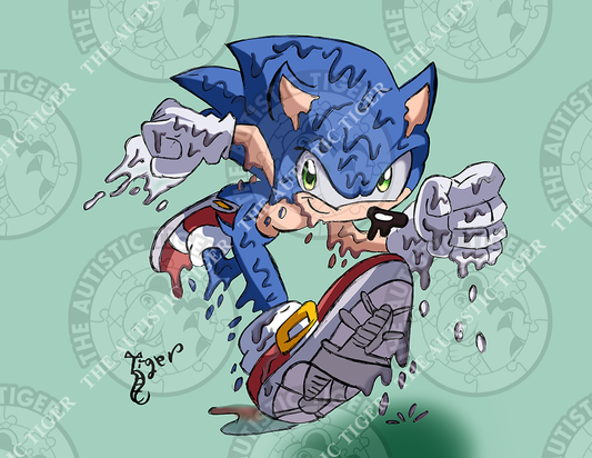 Art Print - C14 Sonic Melting - Sonic the Hedgehog / Sega