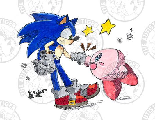 Art Print - C18 Sonic and Kirby - Sonic the Hedgehog / Sega