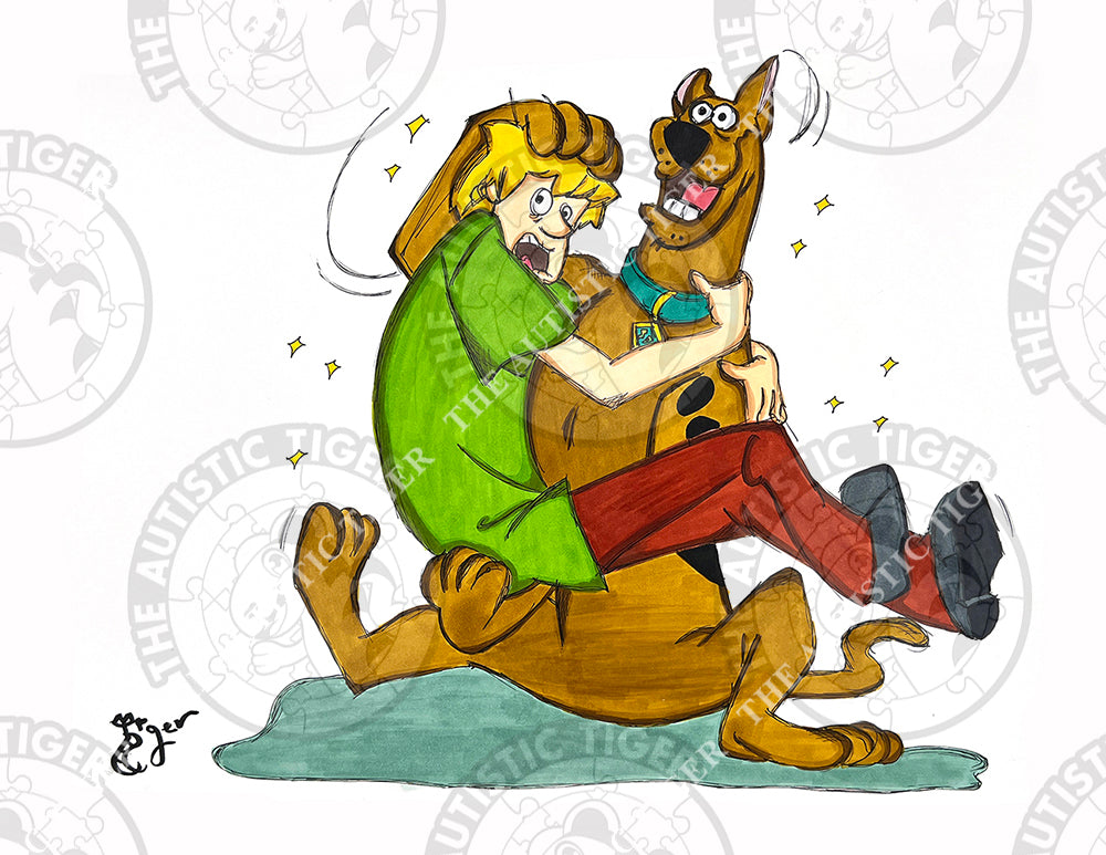 Art Print - C20 Scooby Doo Holds Shaggy