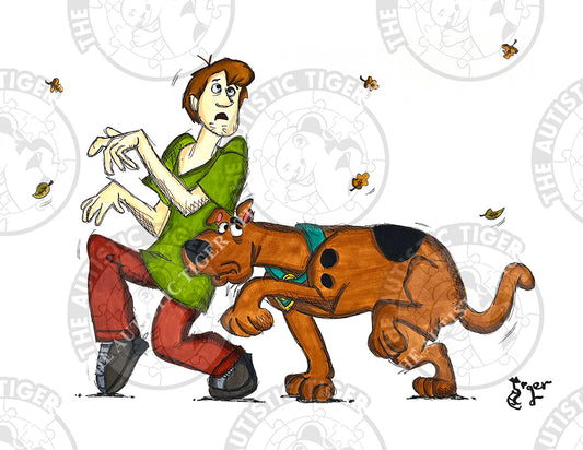 Art Print - C21 Scooby Doo and Shaggy Sneaking