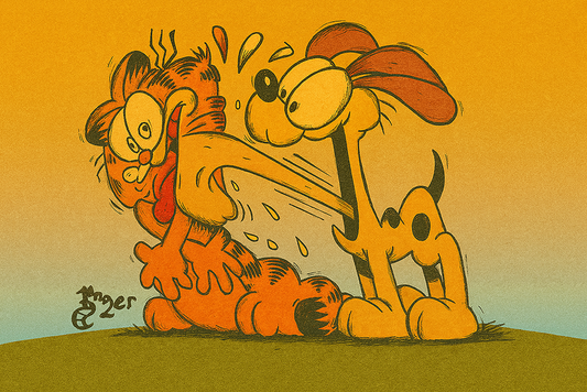 Art Print - C22 - Odie Licks Garfield - Color