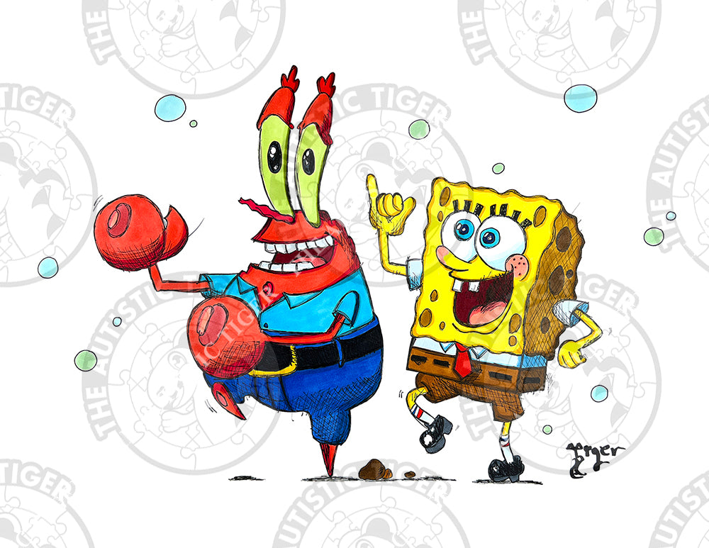 Art Print - C22 Spongebob and Mr Crabs - Spongebob Squarepants