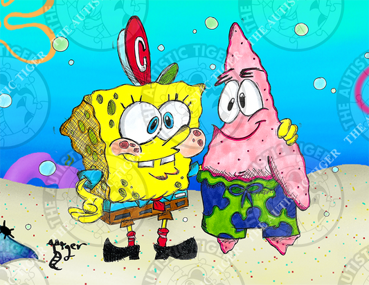 Art Print - C24 Spongebob and Patrick COLOR - Spongebob Squarepants